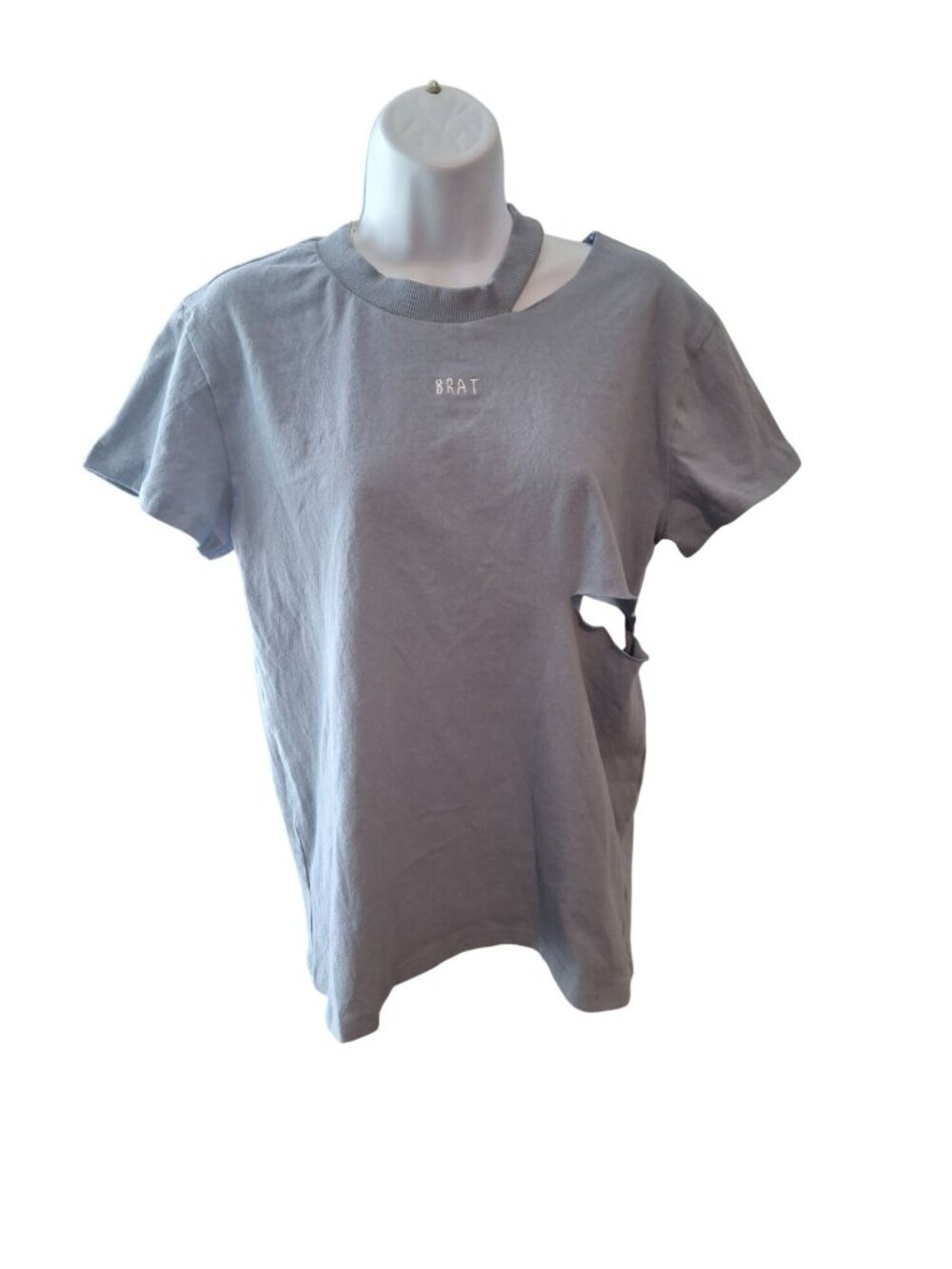 Honey Punch BRAT Blue Graphic Tee Shirt Small Y2K Indie Coquette Grunge